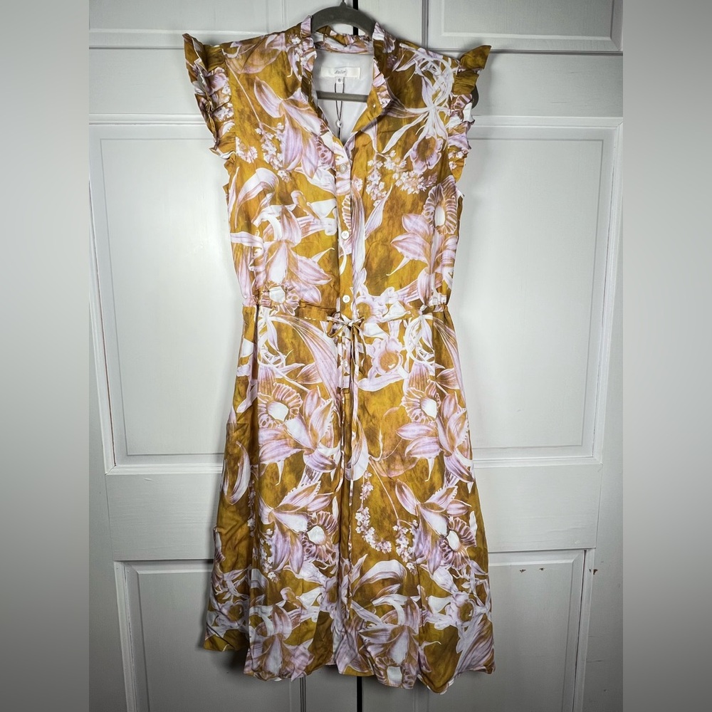 NWT Atelier New York Floral Print Midi Dress in Copper & Pink size 6 - Picture 2 of 11